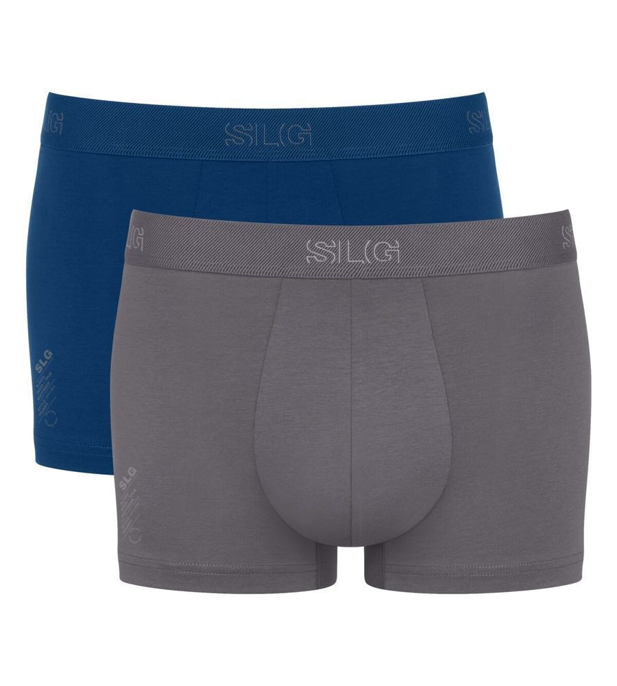 Ανδρικό Εσώρουχο Σλίπ Βαμβάκι 2 PACK SLOGGI SLG Base Trunk C2P 10224735-V001 ΜΠΛΕ-ΓΚΡΙ