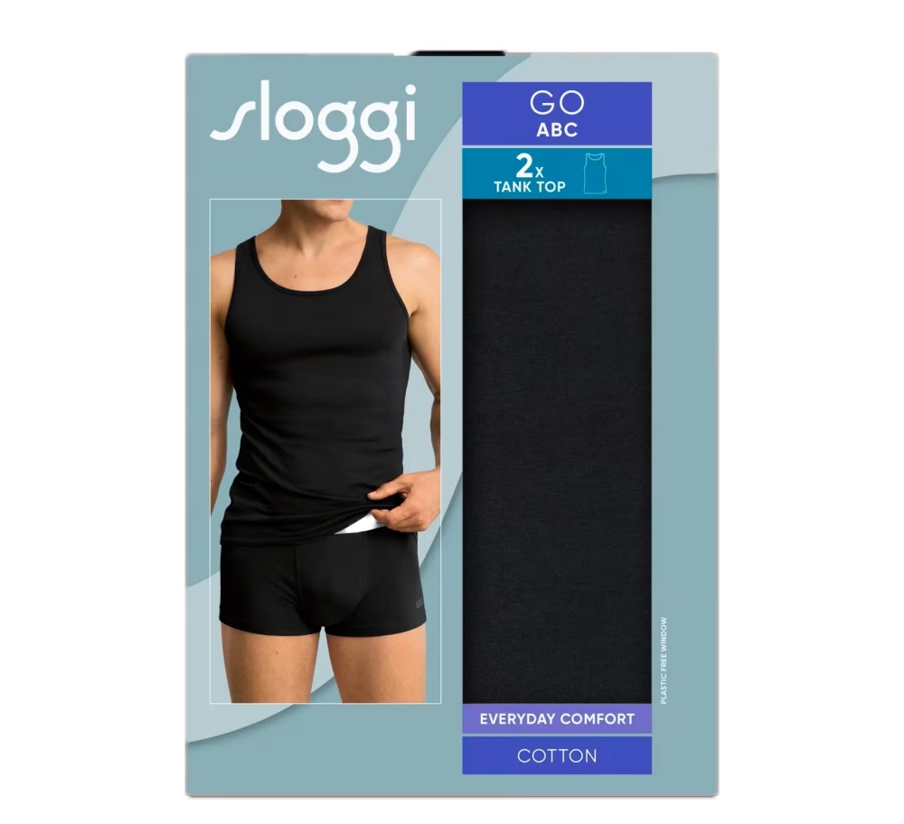 Ανδρική Φανέλα Τιράντα 2PACK- Διπλό Πακέτο Sloggi GO ABC 2.0 H Tank Top 10217768-0004 Μαύρο 