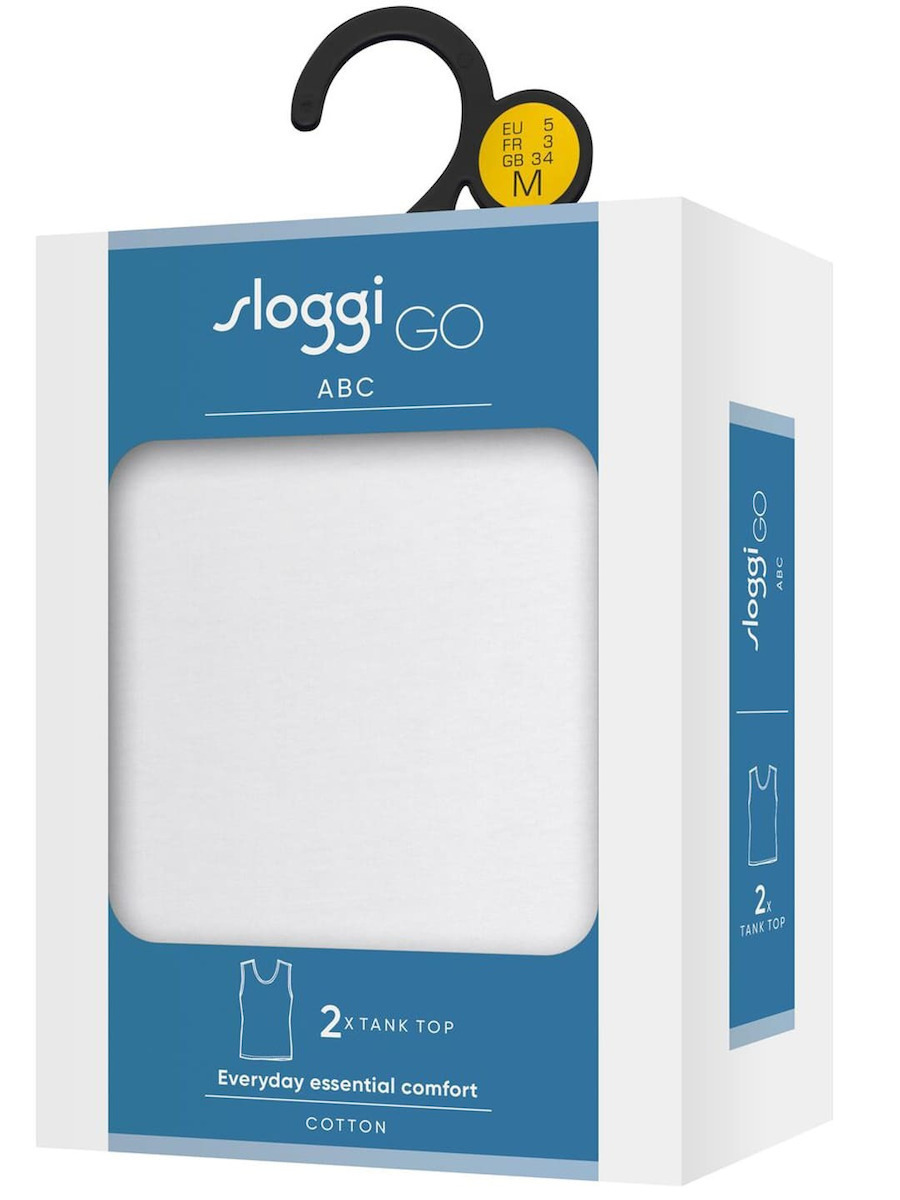 Ανδρική Φανέλα Τιράντα 2PACK- Διπλό Πακέτο Sloggi GO ABC 2.0 H Tank Top 10217768-0003 ΛΕΥΚΟ