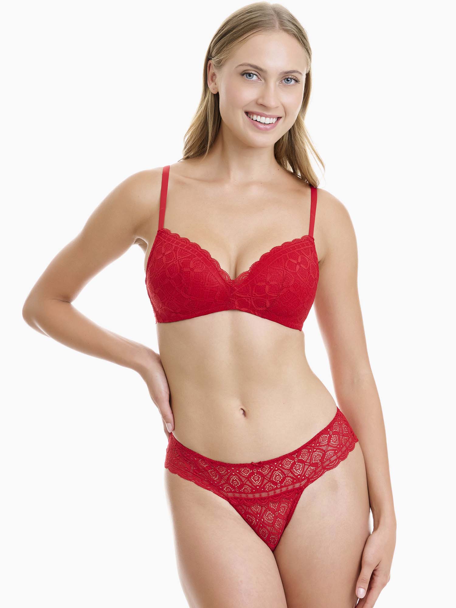 Γυναικείο εσώρουχο Brazilian δαντέλα WALK W2049-44 Κόκκινο