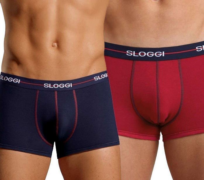 Ανδρικό εσώρουχό μποξεράκι SLOGGI START HIPSTER 10050545-M008 Μπλε σκούρο/Κόκκινο