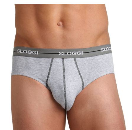 Ανδρικά Σλίπ SLOGGI MEN MIDI START 10050546-M013  2 PACK μαύρο γκρι