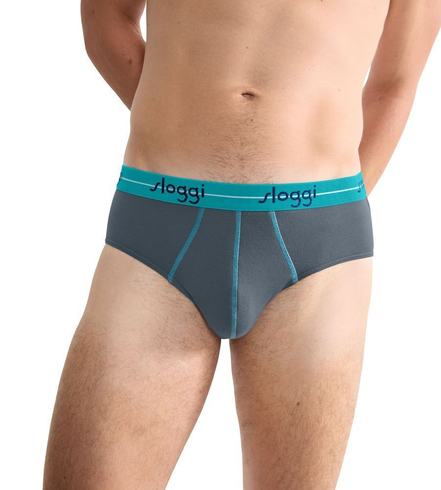 Ανδρικό Εσώρουχο Σλίπ Βαμβάκι 2 PACK SLOGGI MEN MIDI START 10206949-M024 ΠΕΤΡΟΛ ΓΚΡΙ