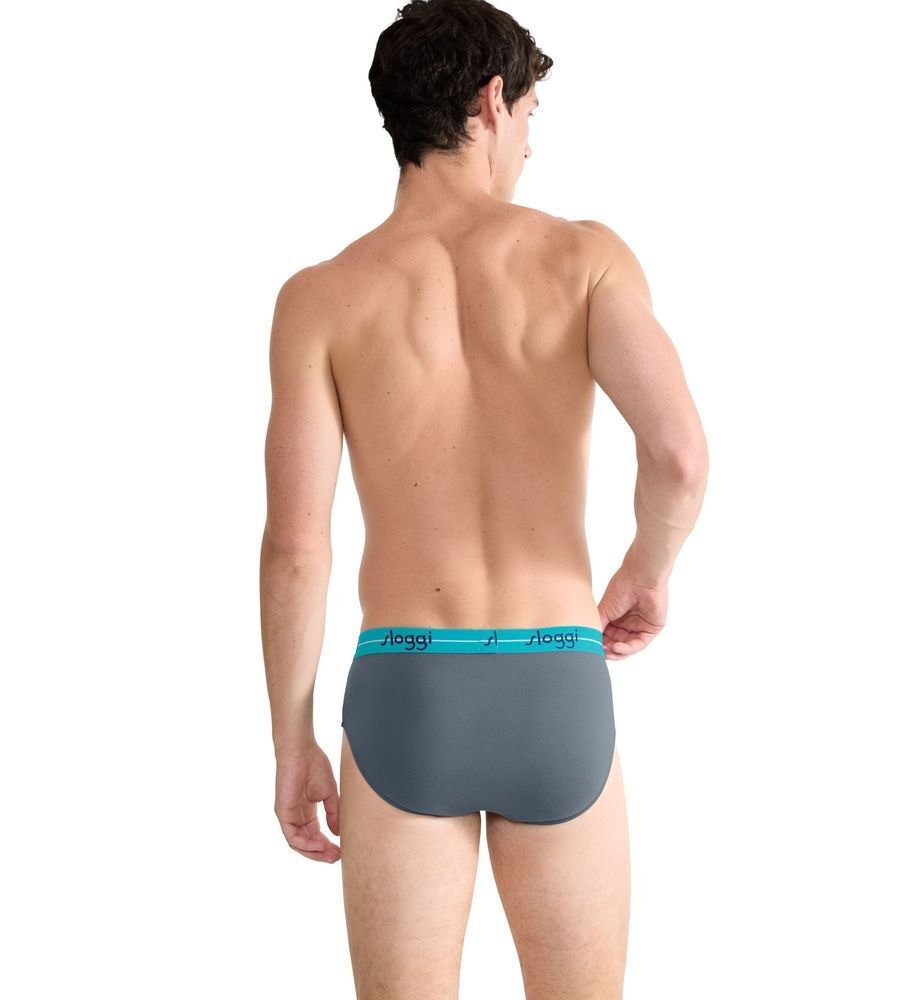 Ανδρικό Εσώρουχο Σλίπ Βαμβάκι 2 PACK SLOGGI MEN MIDI START 10206949-M024 ΠΕΤΡΟΛ ΓΚΡΙ