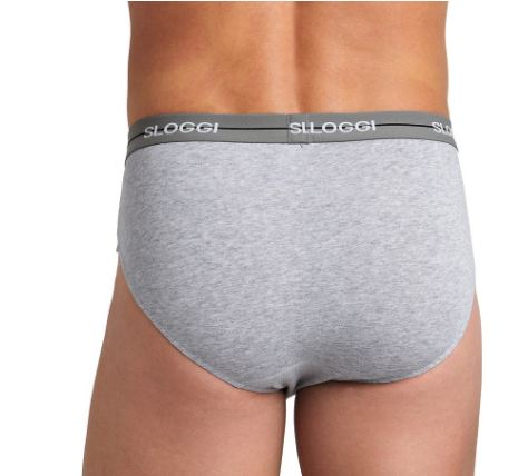 Ανδρικά Σλίπ SLOGGI MEN MIDI START 10050546-M013  2 PACK μαύρο γκρι