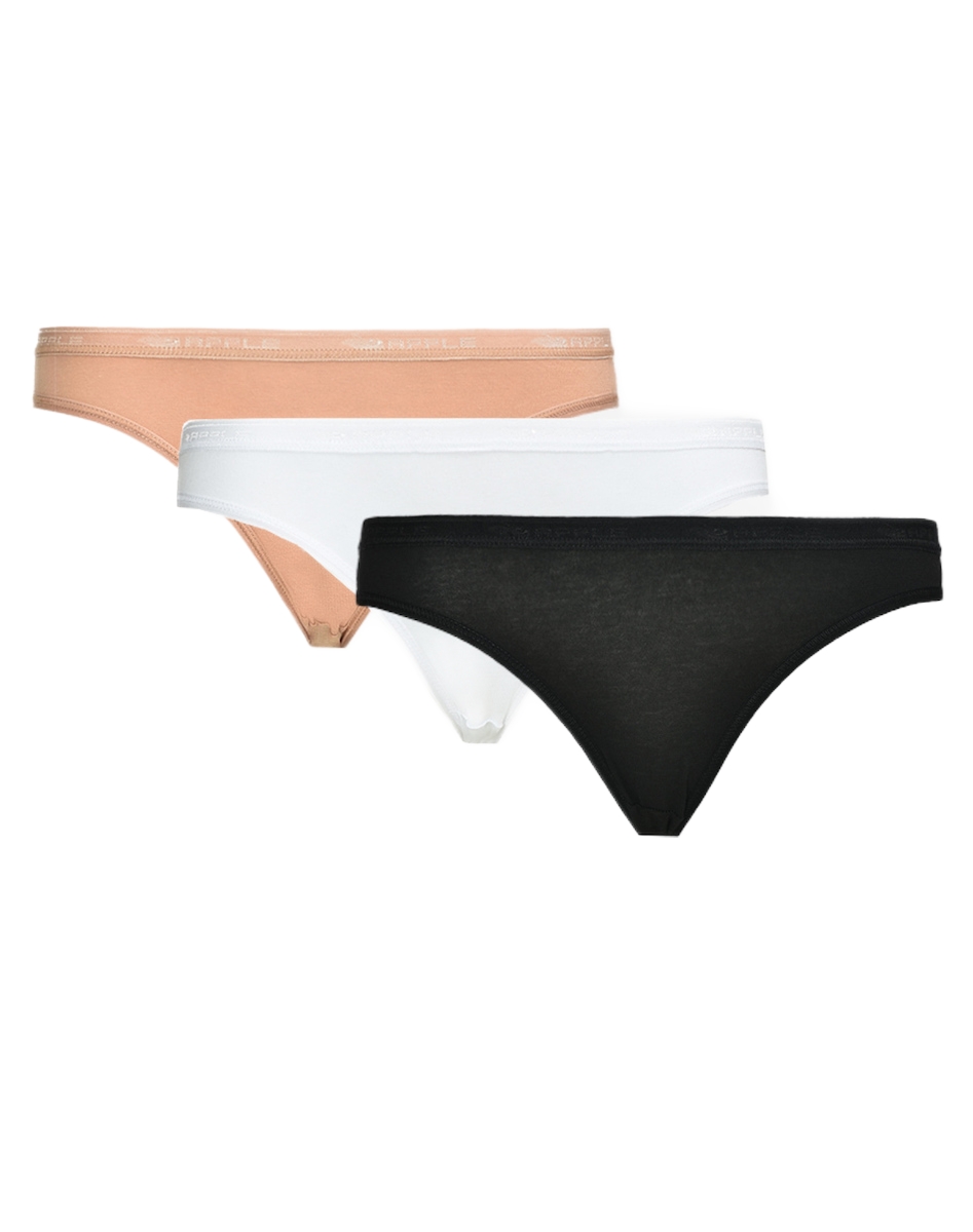 Γυναικείο slip Tai 3 PACK Βαμβακερό APPLE 0220238E WHITE-BLACK-SKIN