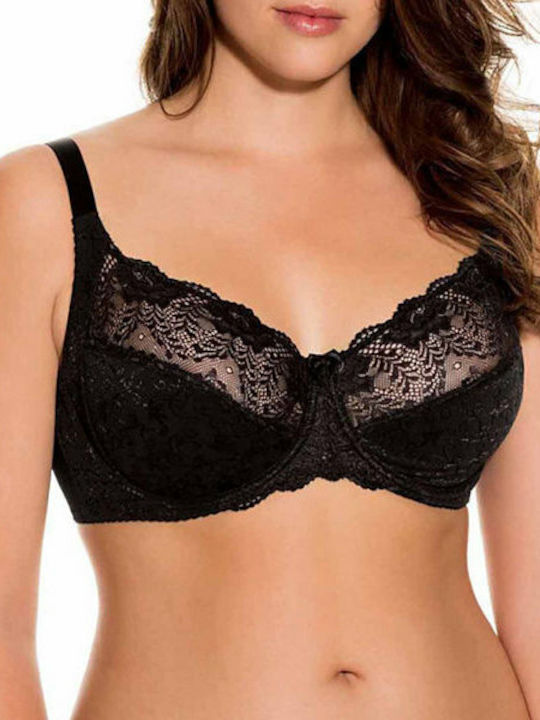 Γυναικείο σουτίεν DORINA Philippa Wire Bra D15006A-Μαύρο D Cup