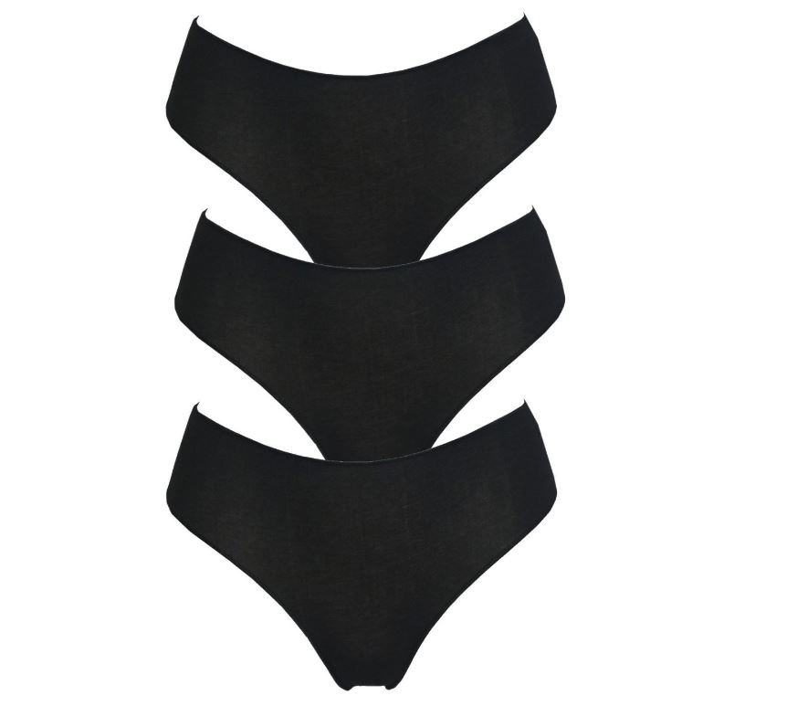 Γυναικείο εσώρουχο Midi 3Pack Second Skin SSUW-0003-003 Μαύρο