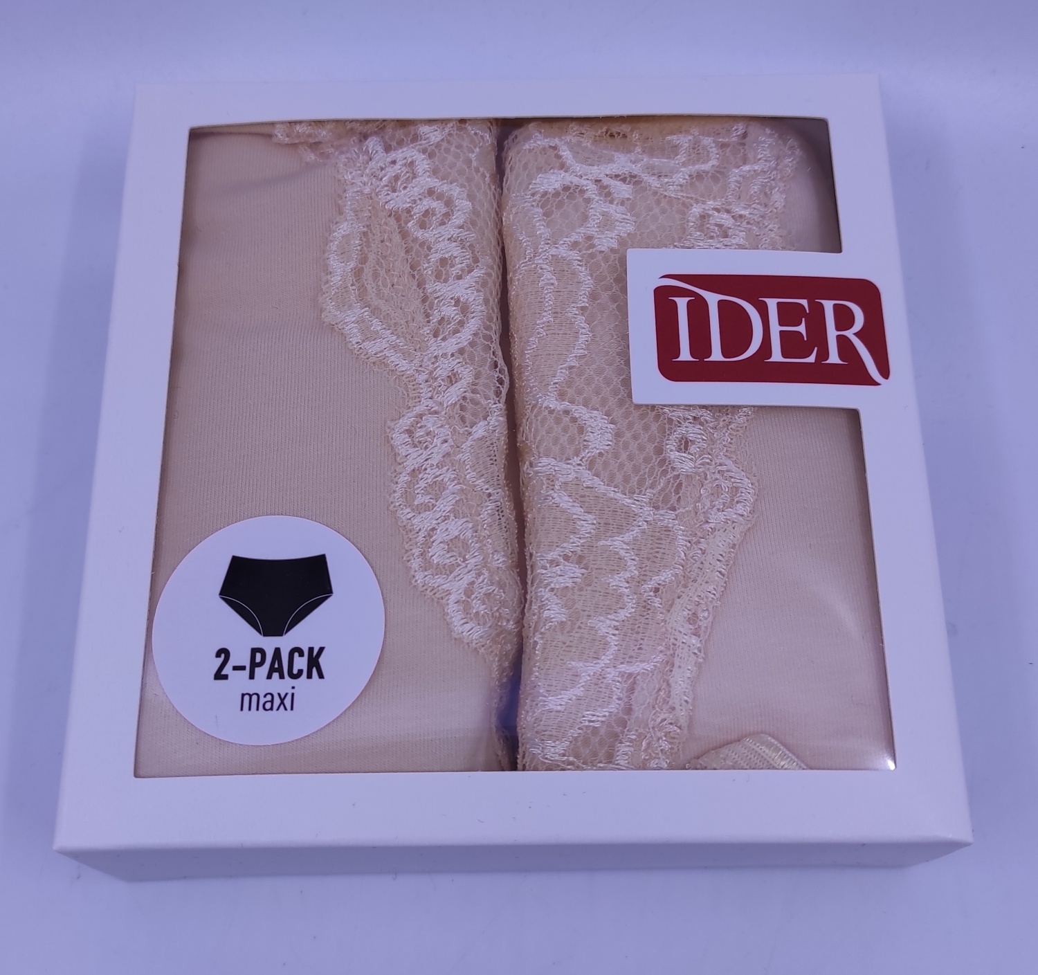 Γυναικείο Σλιπ MAXI με Δαντέλα 2Pack IDER 3070 Μπεζ