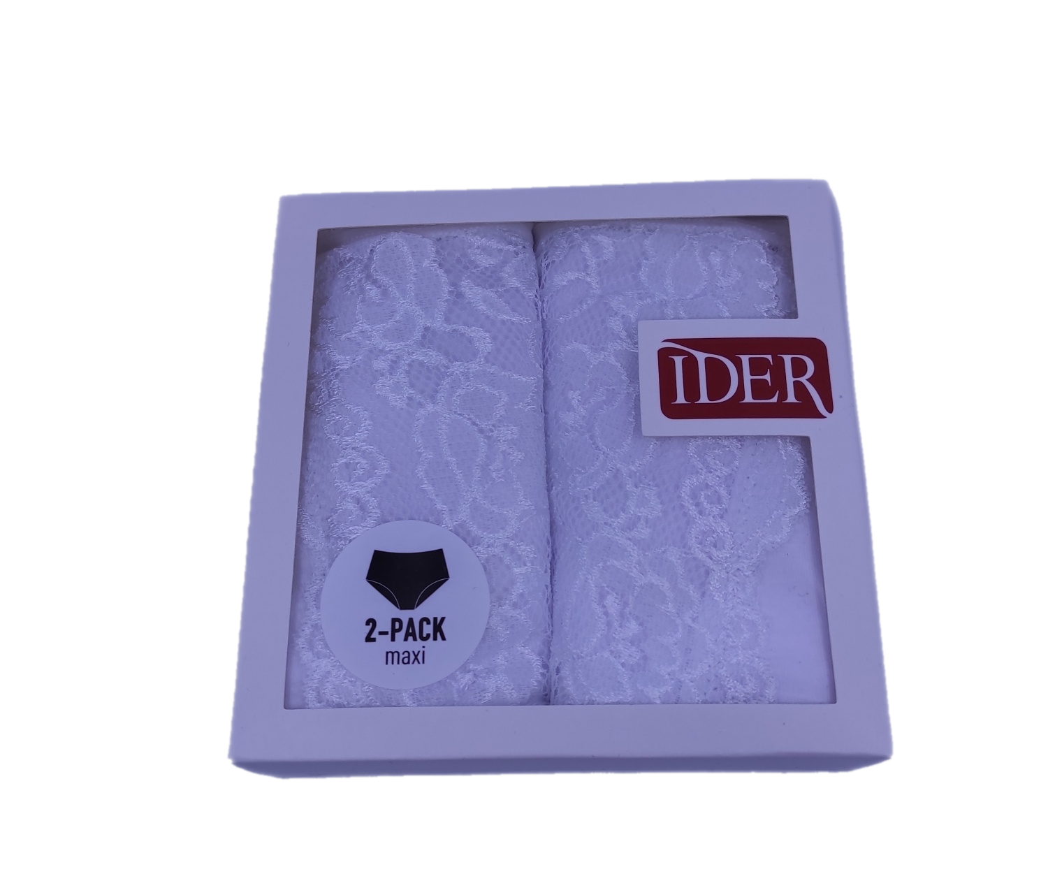 Γυναικείο Σλιπ MAXI με Δαντέλα 2Pack IDER 3070 Λευκό
