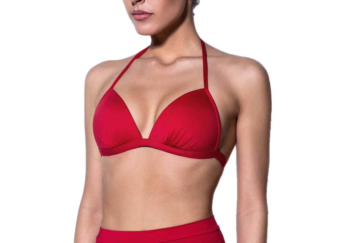 Γυναικείο μαγιό Μονόχρωμο Τριγωνάκι Bikini top push up Bluepoint 26066089-07 B Cup Κόκκινο