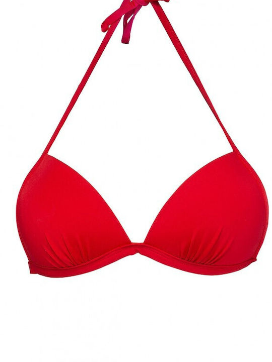 Γυναικείο μαγιό Μονόχρωμο Τριγωνάκι Bikini top push up Bluepoint 26066089-07 B Cup Κόκκινο