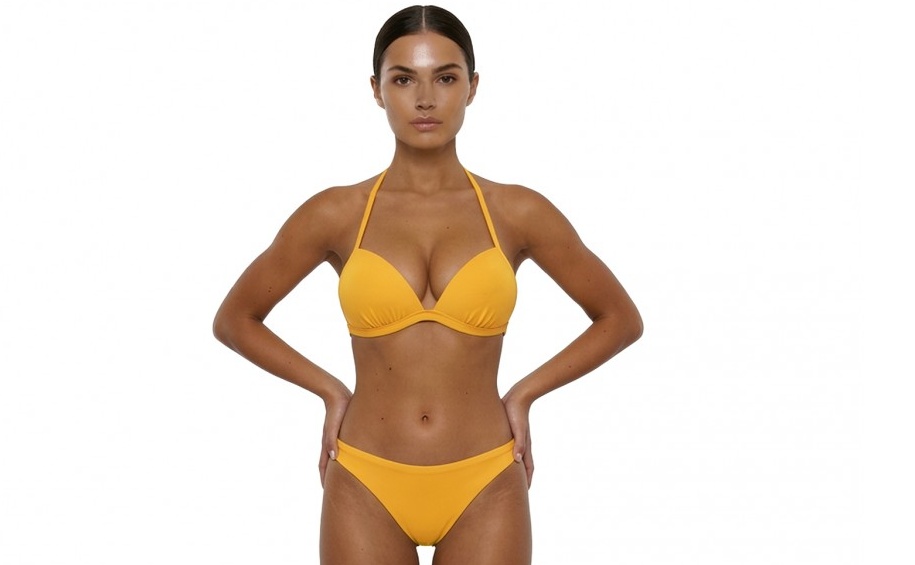 Γυναικείο μαγιό Μονόχρωμο Τριγωνάκι Bikini top push up Bluepoint 26066089-08 B Cup ΚΙΤΡΙΝΟ