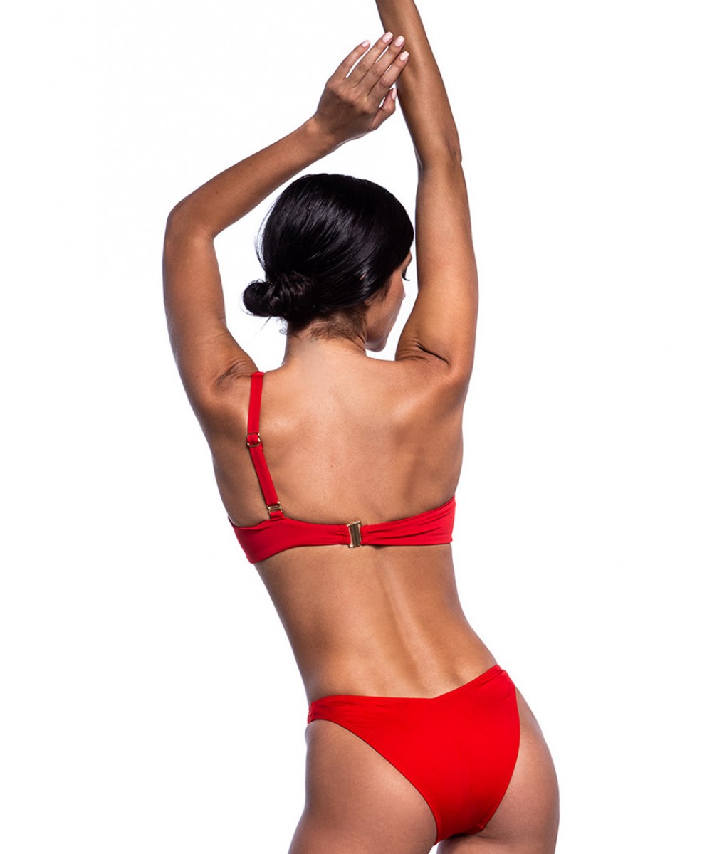Γυναικείο μαγιό Bikini Bottom SOLIDS BRAZILIAN Με Κόψιμο V Bluepoint 22065084-07 Κόκκινο