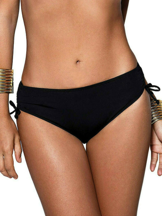 Γυναικείο μαγιό ψηλόμεσο bikini bottom με σούρα Bluepoint 25065096-02 ΜΑΥΡΟ