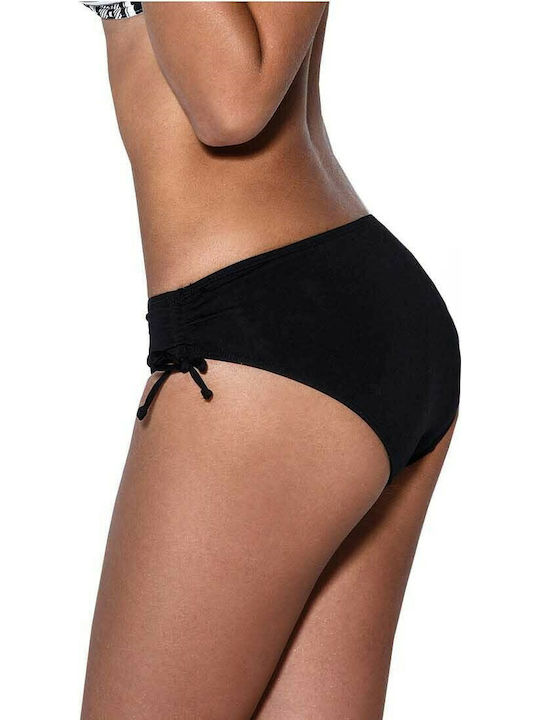 Γυναικείο μαγιό ψηλόμεσο bikini bottom με σούρα Bluepoint 25065096-02 ΜΑΥΡΟ