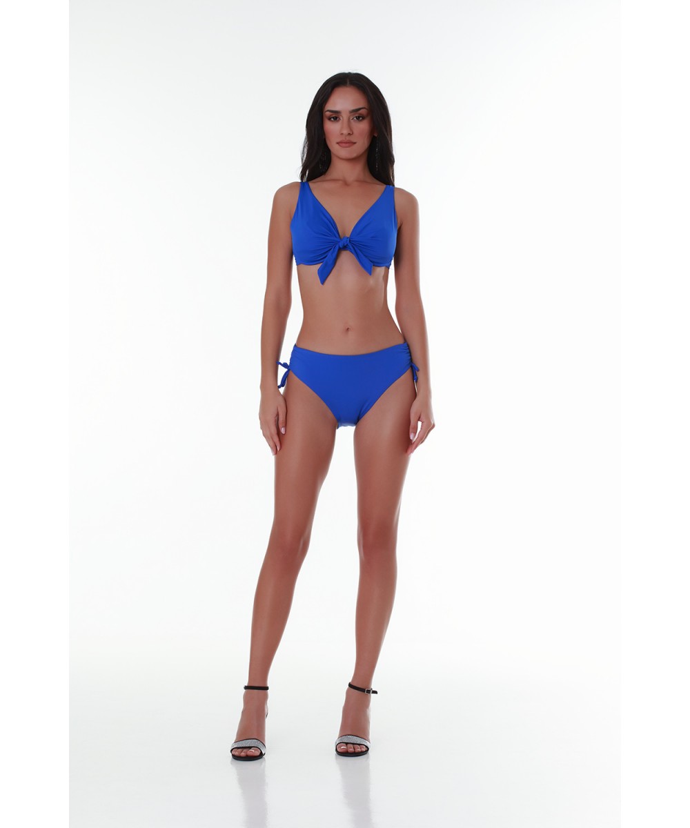 Γυναικείο μαγιό ψηλόμεσο bikini bottom με σούρα Bluepoint 26065096-14 Μπλε Ρουά