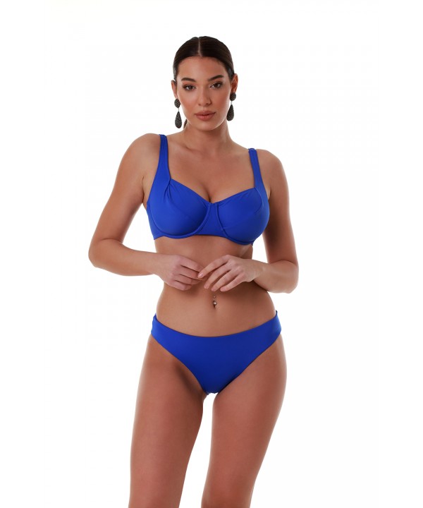 Γυναικείο μαγιό ψηλόμεσο bikini bottom με σούρα Bluepoint 26065096-14 Μπλε Ρουά