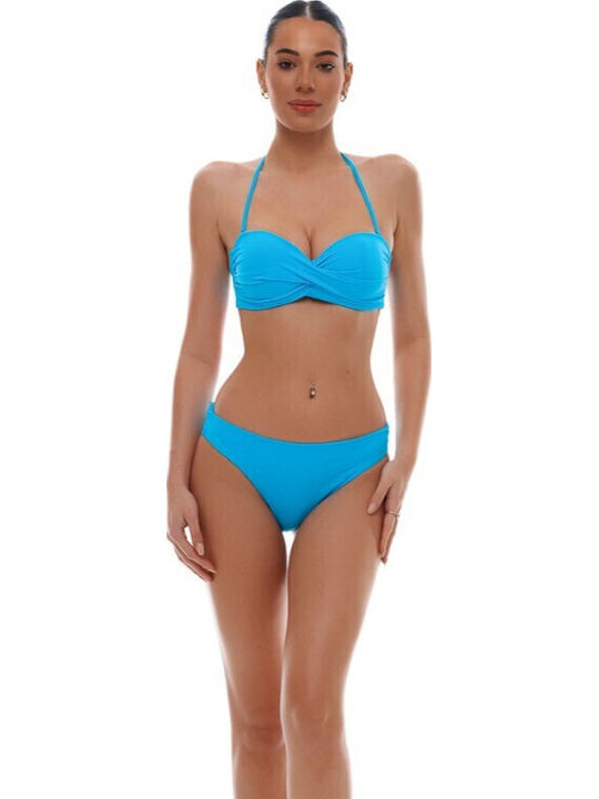 Γυναικείο μαγιό Bikini Top Strapless Μπανέλα Bluepoint 25066093D-17 D Cup ΤΥΡΚΟΥΑΖ