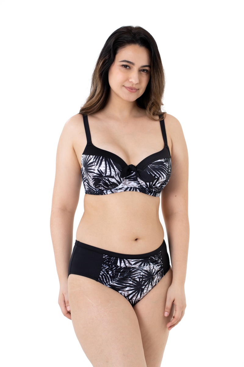 Γυναικείο Μαγιό Bikini Top μπανέλα Μικρή ενίσχυση ECO FIBRES DORINA BAKO D000541MI010-WH0010 E-F Cup Μαύρο-Λευκό