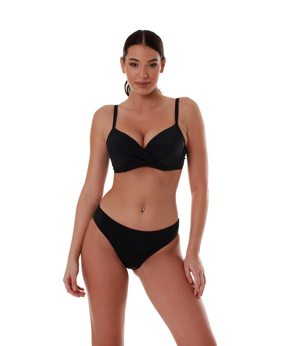 Γυναικείο μαγιό Bikini Top Μπανέλα Bluepoint 26066098D-02 D Cup Μαύρο