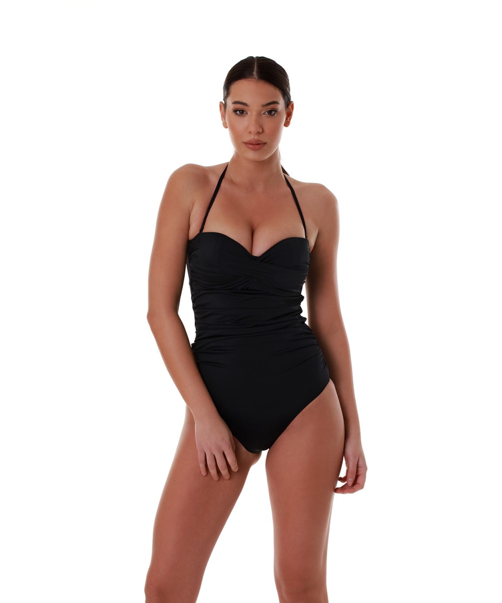 Γυναικείο ολόσωμο strapless μαγιό Bluepoint 26058097D-02 D Cup ΜΑΥΡΟ