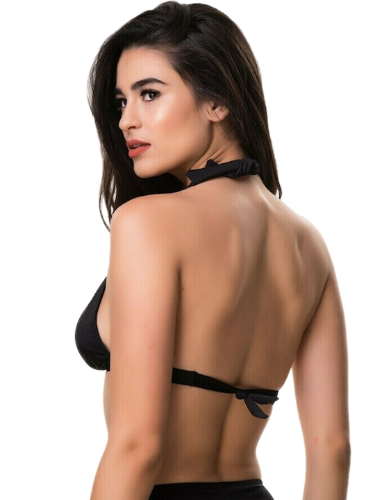 Γυναικείο Μαγιό Τρίγωνο Σταθερό bikini top BLU4U 26366082D-02 D Cup ΜΑΥΡΟ