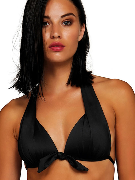 Γυναικείο μαγιό Τρίγωνο Push-Up χωρίς μπανέλα FASHION SOLIDS Blu4u 25366084-02 ΜΑΥΡΟ