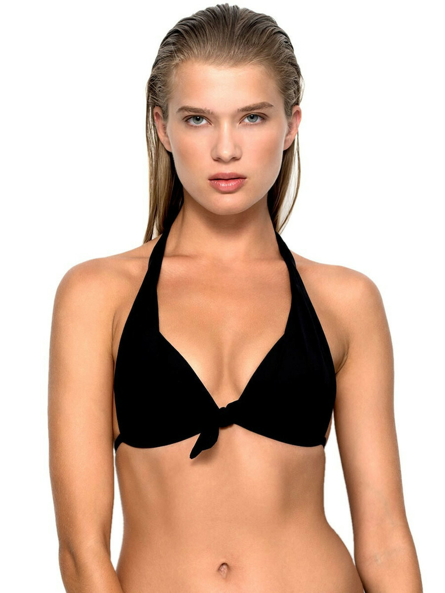 Γυναικείο μαγιό Τρίγωνο Push-Up χωρίς μπανέλα FASHION SOLIDS Blu4u 25366084-02 ΜΑΥΡΟ