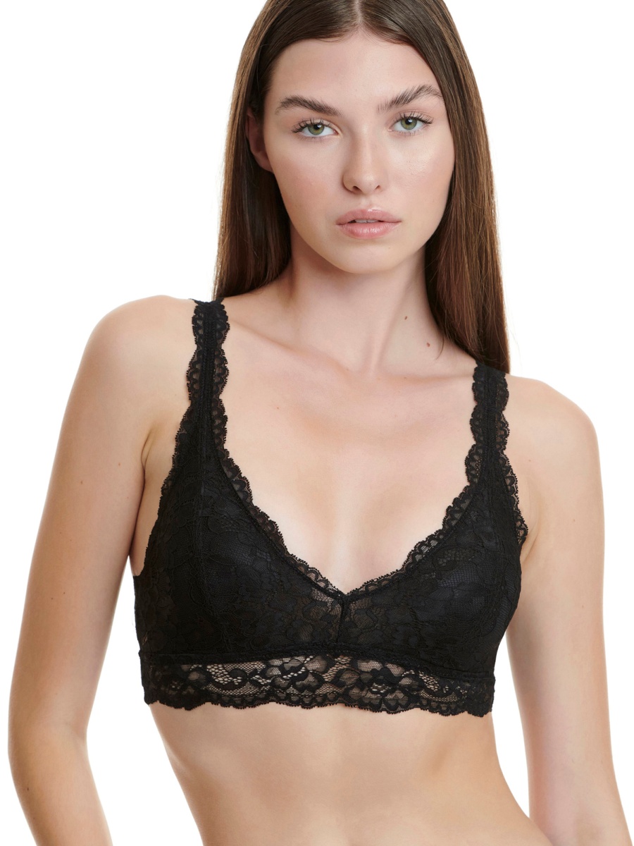Σουτιέν Bralette Δαντέλα φαρδύ Κούμπωμα Αποσπώμενη Ενίσχυση Χωρίς Μπανέλα Walk W2240-2 ΜΑΥΡΟ