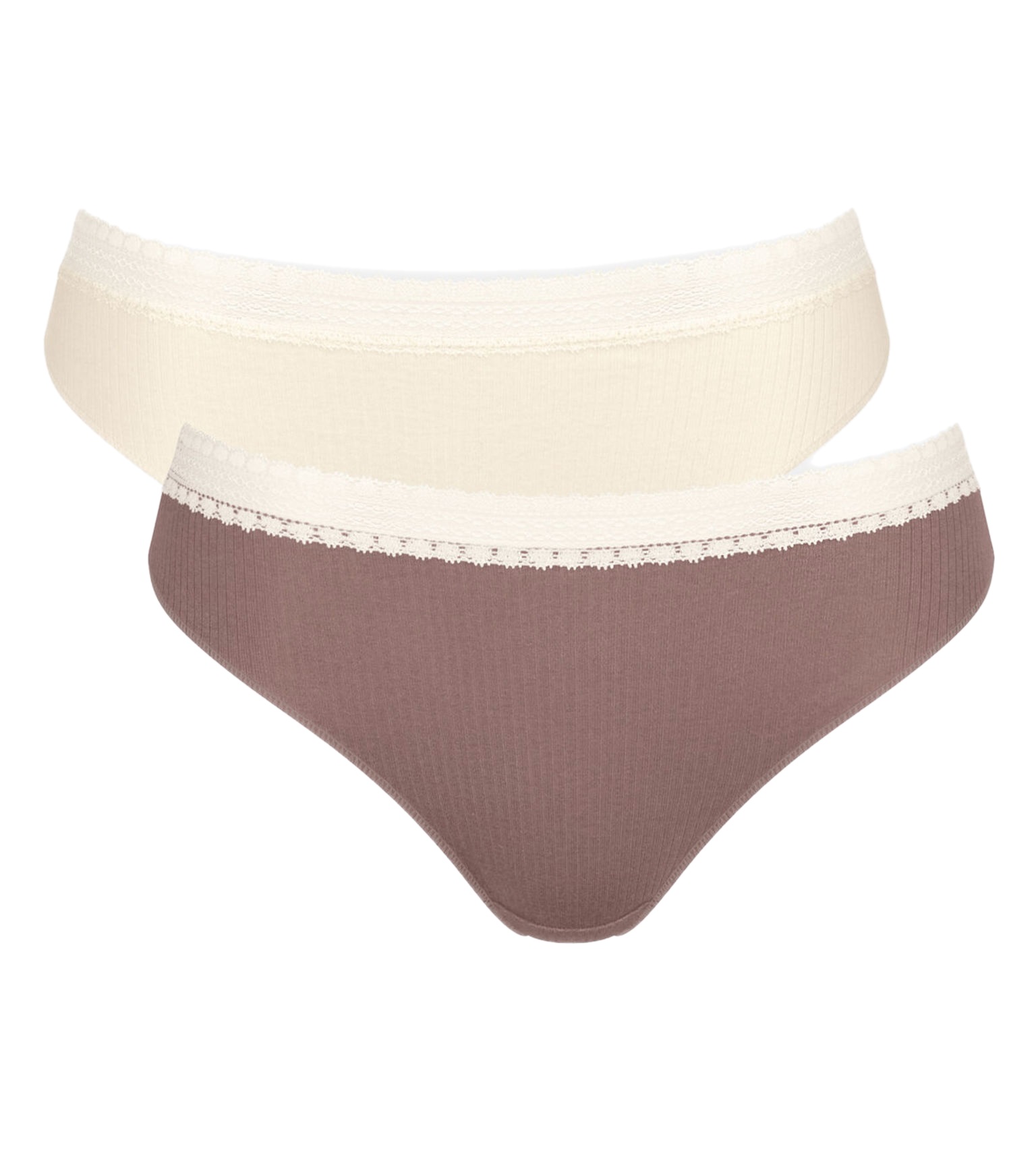 Γυναικείο Eσώρουχο 2PACK Βαμβακερό ριπ Sloggi GO RIBBED TAI 10213095-M003 ΜΠΕΖ-ΚΑΦΕ