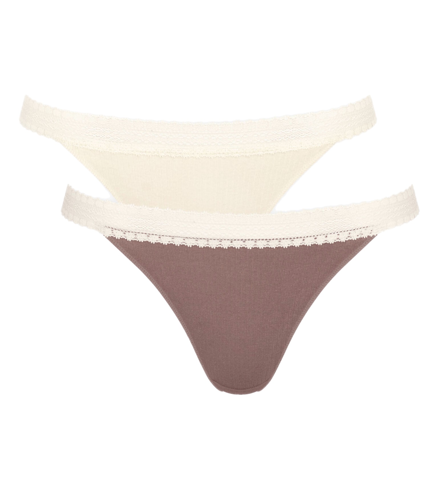 Γυναικείο Eσώρουχο 2PACK Βαμβακερό ριπ Sloggi GO RIBBED TANGA 10213088-M003 ΜΠΕΖ ΚΑΦΕ