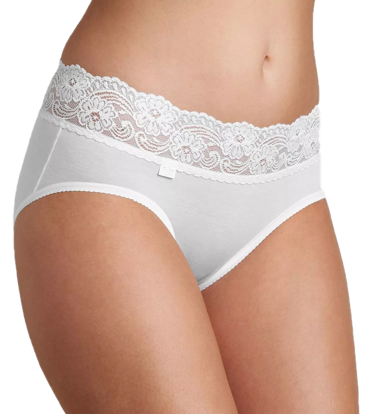 Γυναικεία slip Βαμβάκι Micro Cotton Microfibre Δαντέλα Sloggi Romance Midi 10031896-0003 ΛΕΥΚΟ