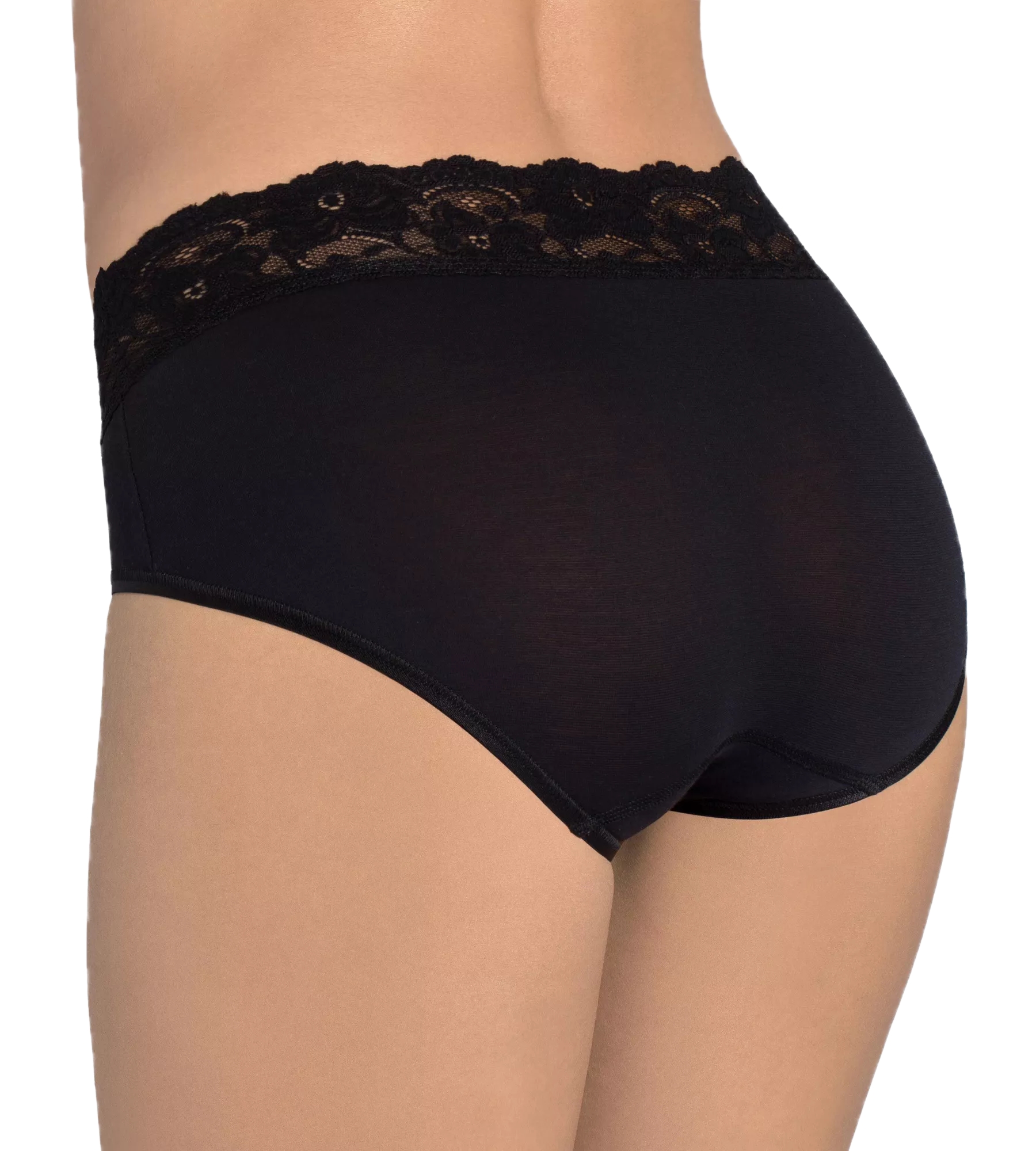 Γυναικεία slip Βαμβάκι Micro Cotton Microfibre Δαντέλα Sloggi Romance Midi 10031896-0004 ΜΑΥΡΟ