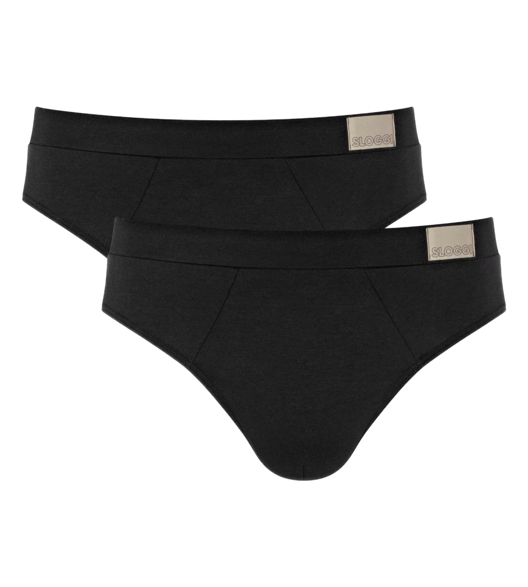Ανδρικό εσώρουχο slip BRIEF Βαμβακερό 2 PACK Εσωτερικό Λάστιχο SLOGGI GO NATURAL 10214623-0004-04 ΜΑΥΡΟ