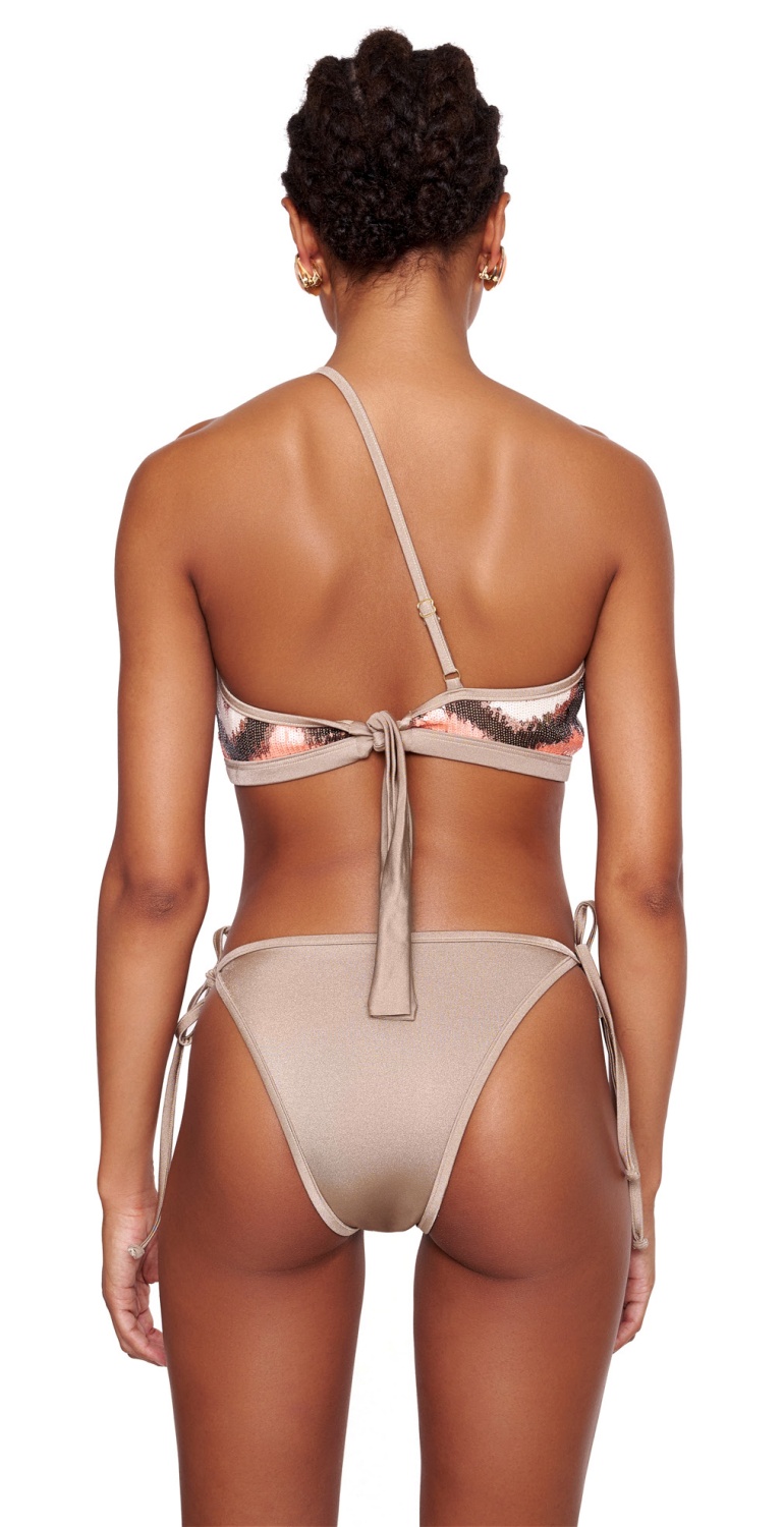 Γυναικείο μαγιό Bikini Bottom με κορδόνι στο Πλάι CHAMPAGNE COCKTAIL BRAZILIAN Bluepoint 24065144-47 ΜΠΡΟΝΖΕ