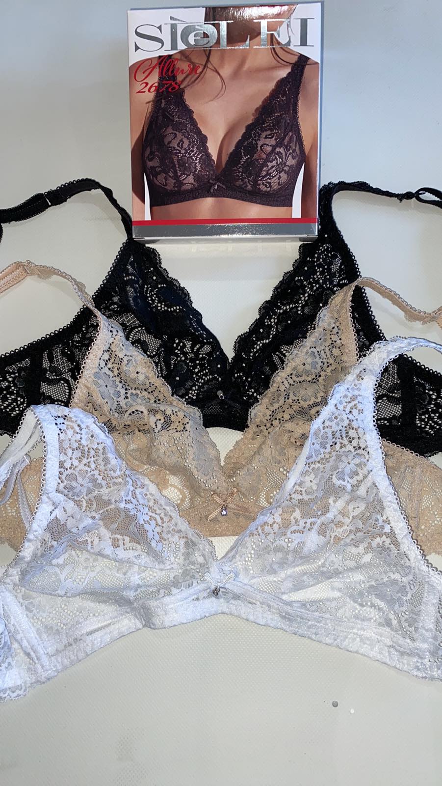Σουτιέν Bralette με δαντέλα και χωρίς μπανέλα SieLei 2678 B CUP -ΜΠΕΖ