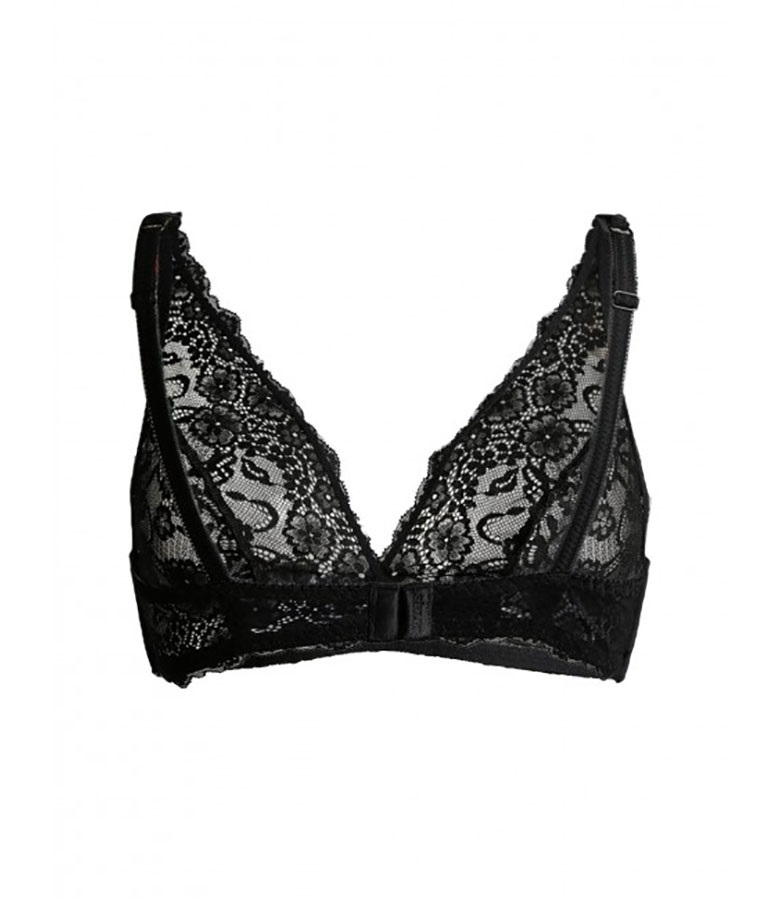 Σουτιέν Bralette με δαντέλα και χωρίς μπανέλα SieLei 2678 B CUP -ΜΑΥΡΟ