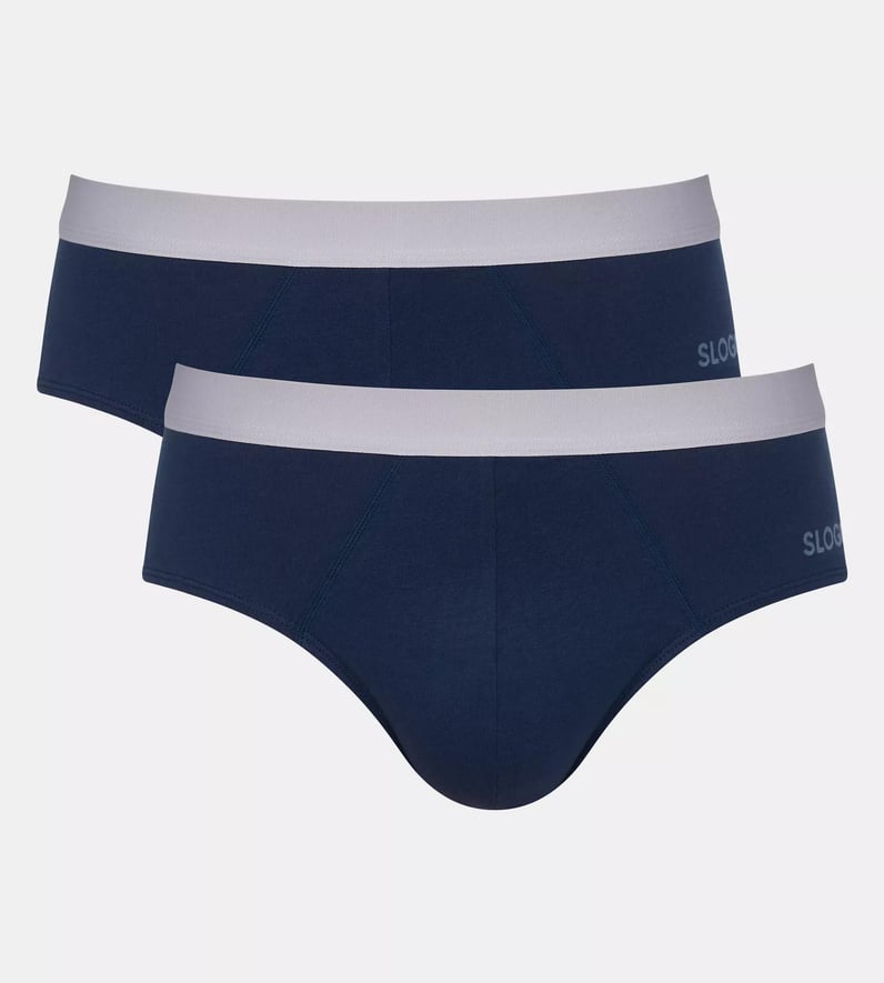 Ανδρικό Εσώρουχο slip Βαμβακερό 2 PACK Εξωτερικό Λάστιχο SLOGGI MEN GO ABC 2.0 H BRIEF 2P 10217761-00RA ΜΠΛΕ