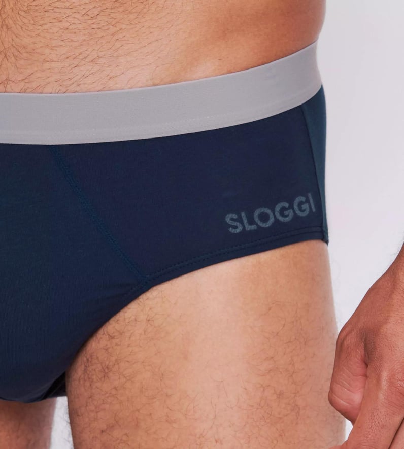 Ανδρικό Εσώρουχο slip Βαμβακερό 2 PACK Εξωτερικό Λάστιχο SLOGGI MEN GO ABC 2.0 H BRIEF 2P 10217761-00RA ΜΠΛΕ