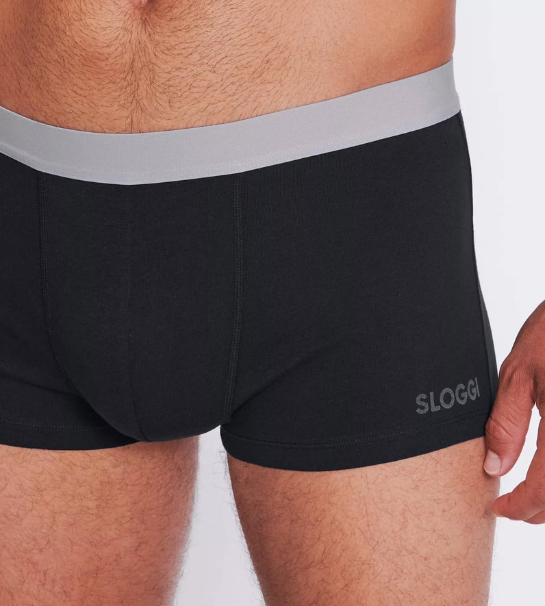 Ανδρικό Εσώρουχο Boxer Μποξεράκι Βαμβακερό 2 PACK Εξωτερικό Λάστιχο SLOGGI MEN GO ABC 2.0 H HIPSTER 2P 10217770-0004 ΜΑΥΡΟ