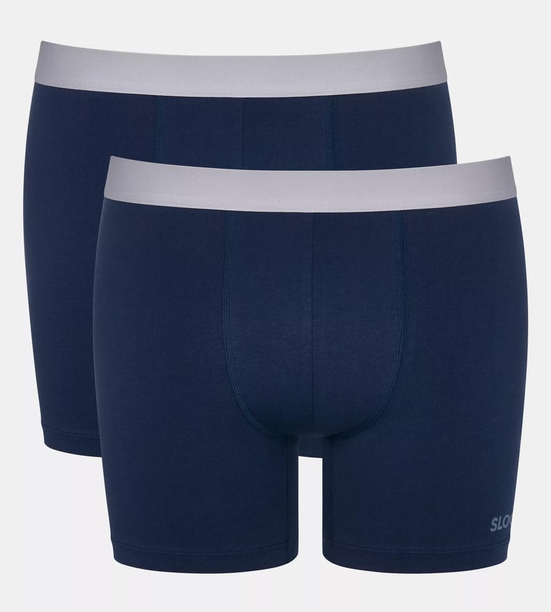 Ανδρικό Εσώρουχο Boxer Μποξεράκι Βαμβακερό 2 PACK Εξωτερικό Λάστιχο SLOGGI MEN GO ABC 2.0 H SHORT 2P 10217769 - 00RA ΜΠΛΕ