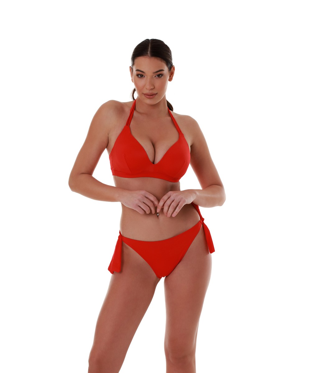 Γυναικείο Μαγιό Τρίγωνο Σταθερό Ενίσχυση bikini top SOLIDS HALTER BLUEPOINT 24066095D-07 D Cup ΚΟΚΚΙΝΟ