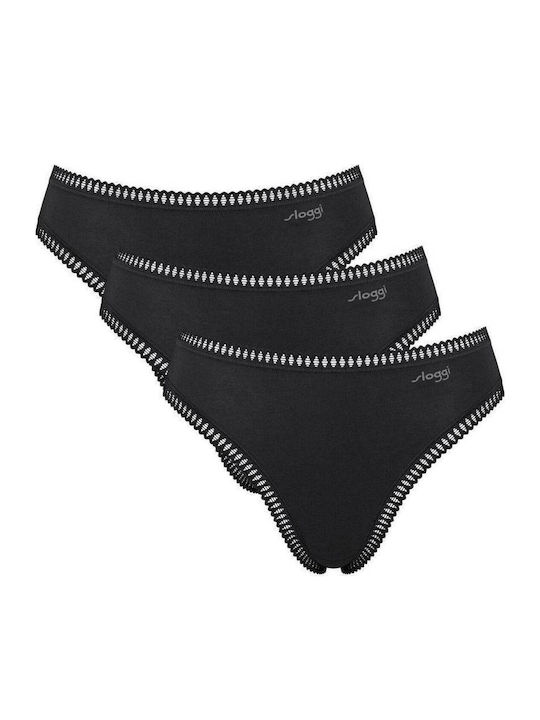 Γυναικείo εσώρουχo 3PACK TAI Sloggi GO Crush H High leg C3P 10219672-0004-ΜΑΥΡΟ