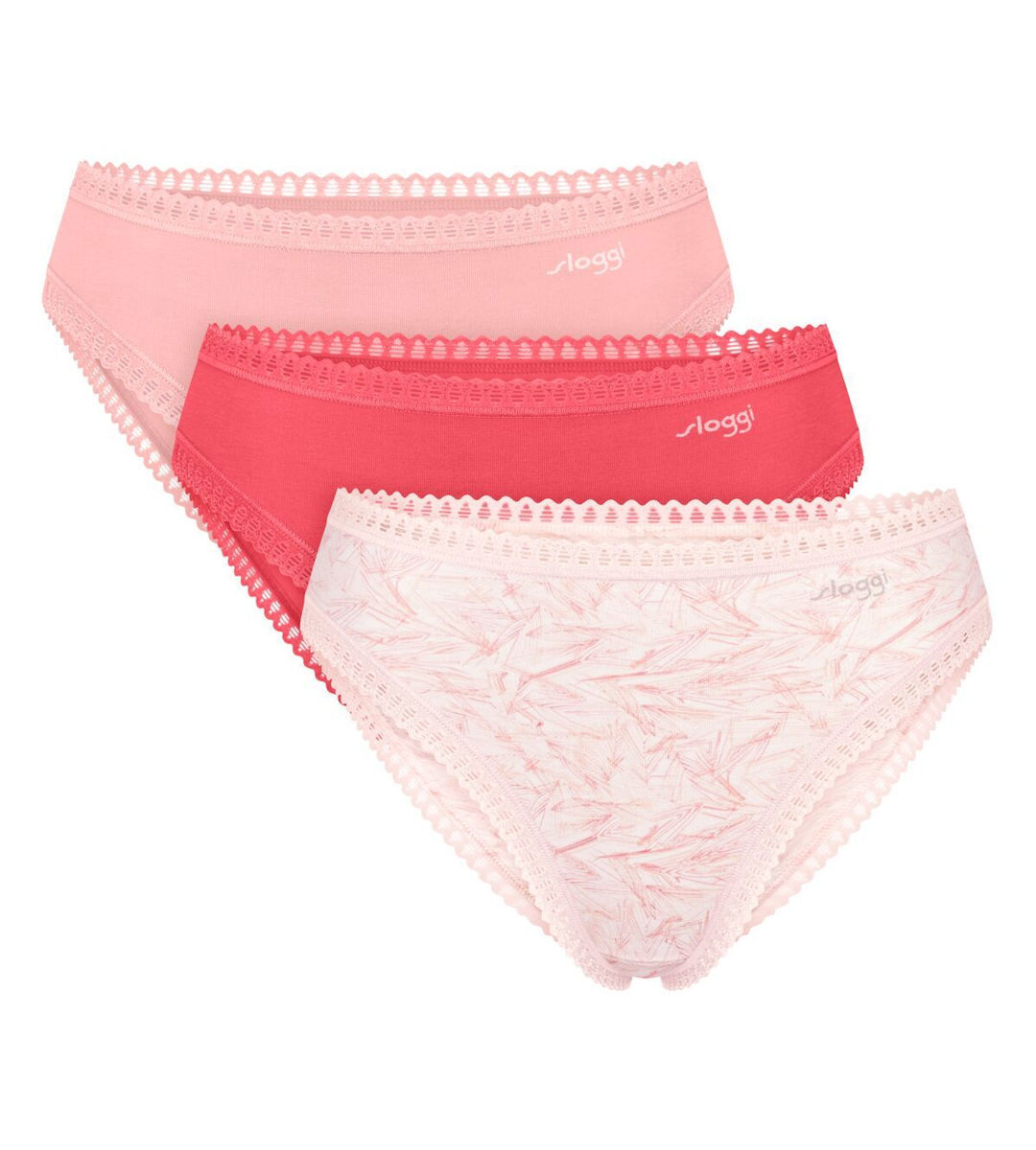 Γυναικείo εσώρουχo 3PACK TAI Sloggi GO Crush H High leg C3P 10219672-M005 ΛΕΥΚΟ-ΡΟΖ-ΚΟΡΑΛΙ
