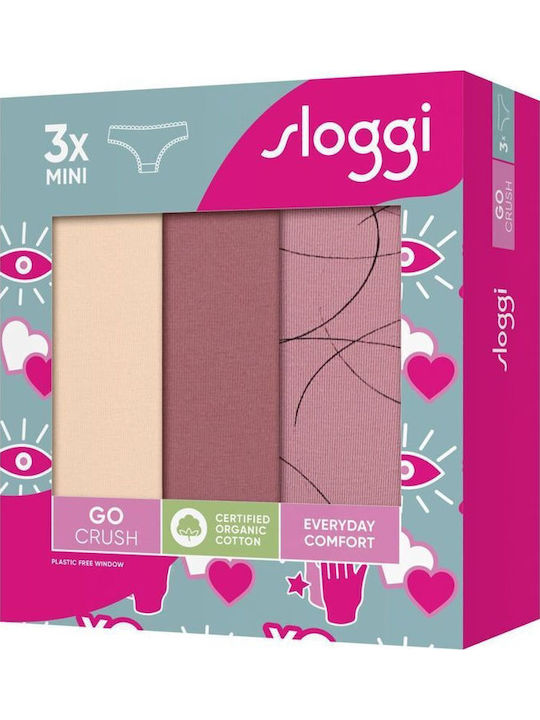 Γυναικείo εσώρουχo 3PACK sloggi GO Crush H Mini C3P 10219682 -V002 Σάπιο Μήλο