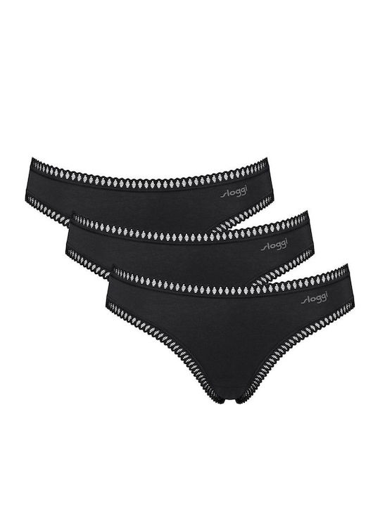 Γυναικείo εσώρουχo 3PACK sloggi GO Crush H Mini C3P 10219682-0004 ΜΑΥΡΟ 