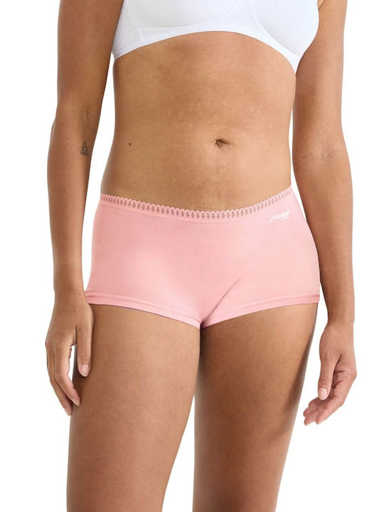 Γυναικείo εσώρουχo 3PACK sloggi GO Crush H Short C3P 10219652-M005 Λευκό-ροζ-κοραλί