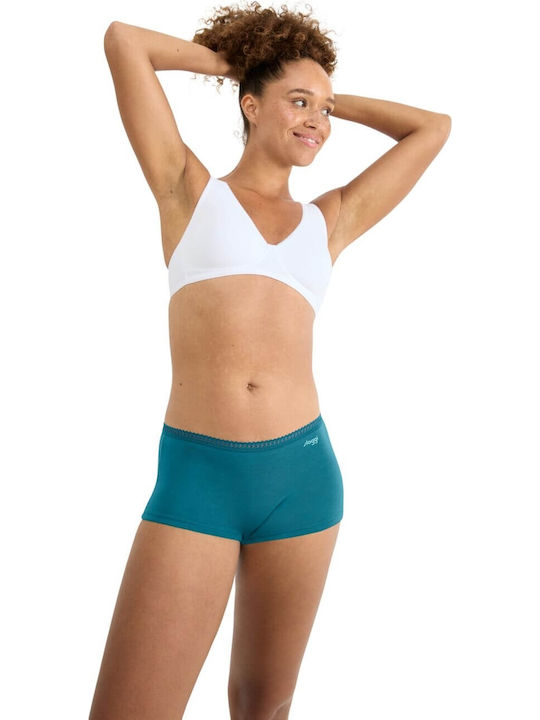Γυναικείo εσώρουχo 3PACK sloggi GO Crush H Short C3P 10219652-V022 ΠΕΤΡΟΛ ΓΚΡΙ ΕΜΠΡΙΜΕ