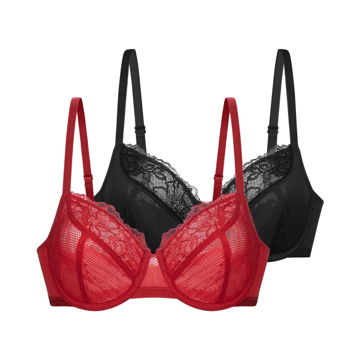 Σουτιέν Χωρίς Ενίσχυση Μπανέλα 2 PACK MACIE CUP D Dorina FXWB0061LA159-2X0399 Κόκκινο-Μαύρο